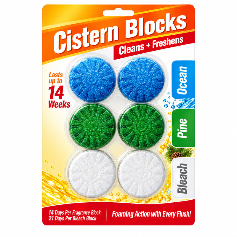 Mixed cistern toilet blocks
