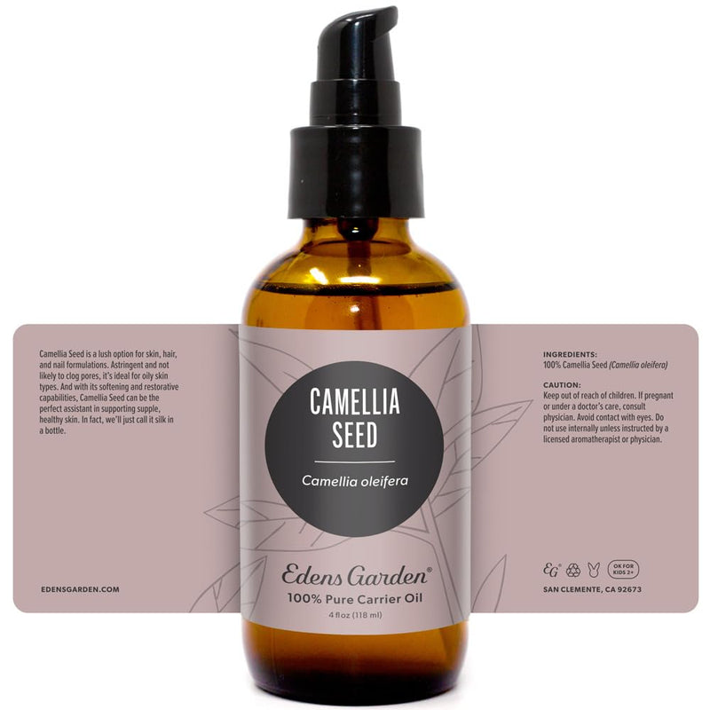 Edens Garden Camellia Seed Carrier Oil – 100% Pure, Cold-Pressed (118 ml) Hexane-Free