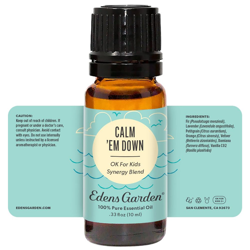 Edens Garden Calm 'Em Down – Kid-Safe Essential Oil Blend, 10 ml (100% Pure Therapeutic Grade)