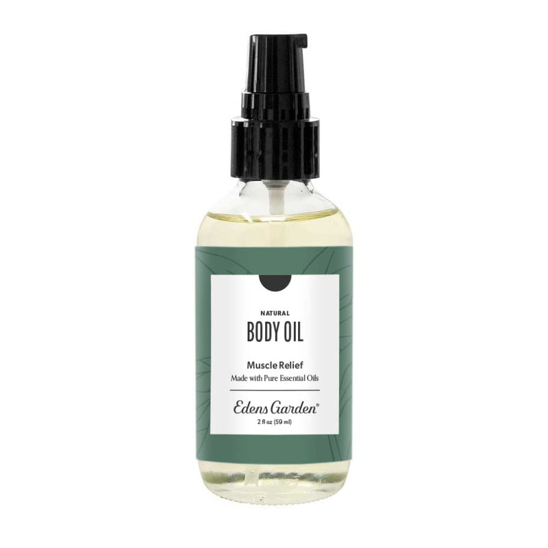 Edens Garden Muscle Relief Bath & Body Oil – Peppermint and Wintergreen, 2 oz