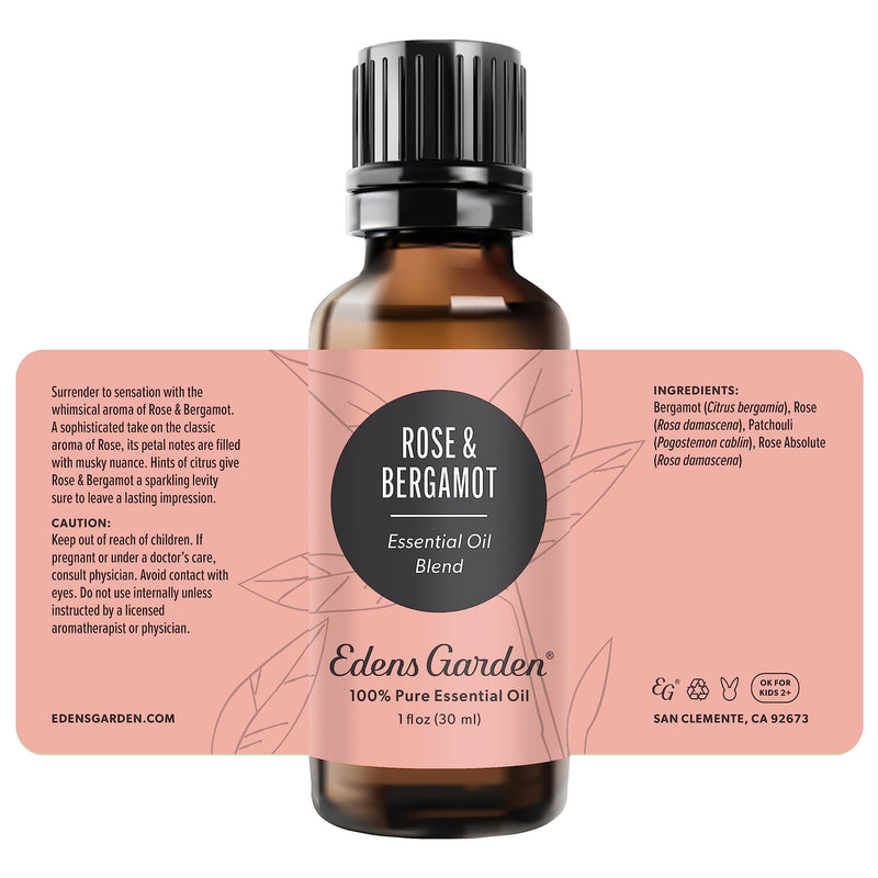 Edens Garden Rose Bergamot Essential Oil Blend – 100% Pure, Premium Grade (30 ml)