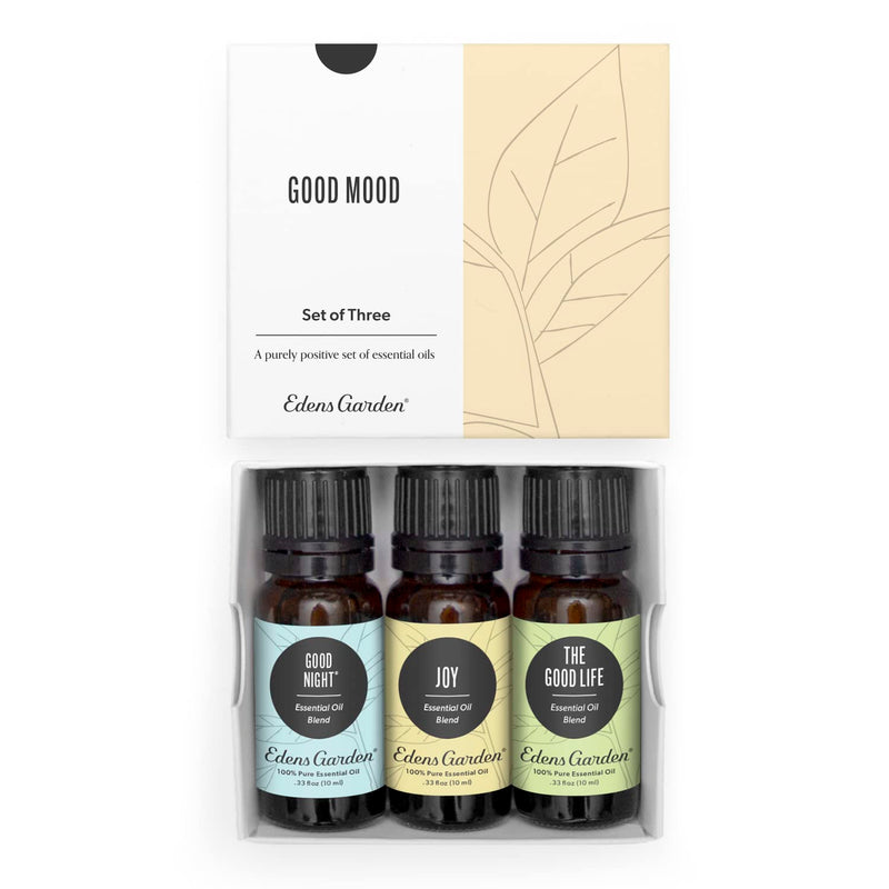 Edens Garden Good Mood Essential Oil 3 Set – 100% Pure Aromatherapy Uplifting Kit (10 ml)