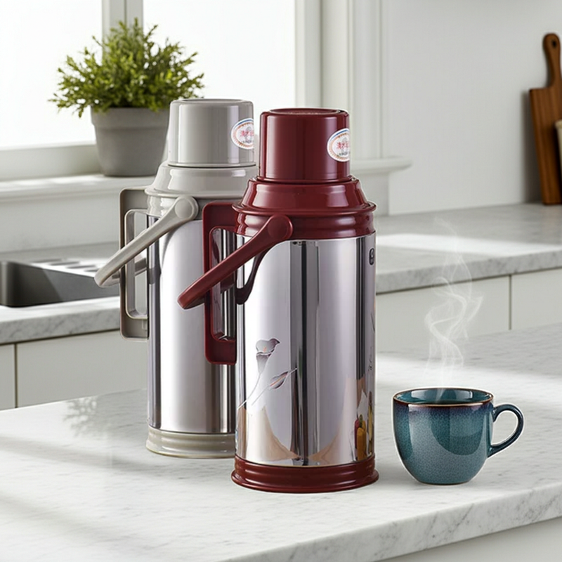 3.2L Large Vacuum Insulated Thermos Flask Jug | Glass Lined | Handle & Pouring Spout | Hot & Cold Drinks