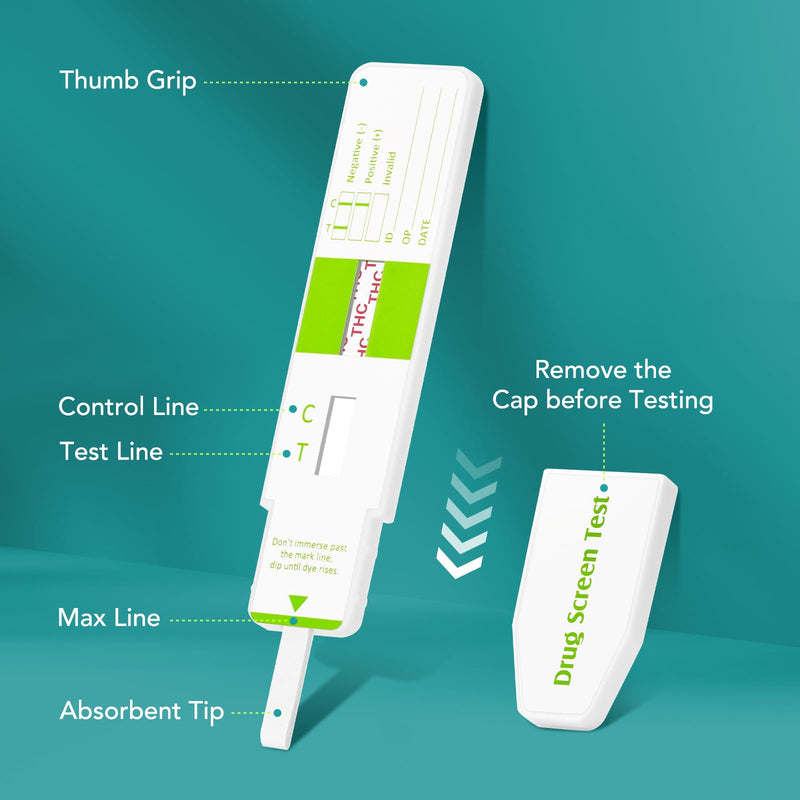 Easy@Home Marijuana Test Dip Card – THC Urine Strip Kit (50 ng/mL) Pack of 12