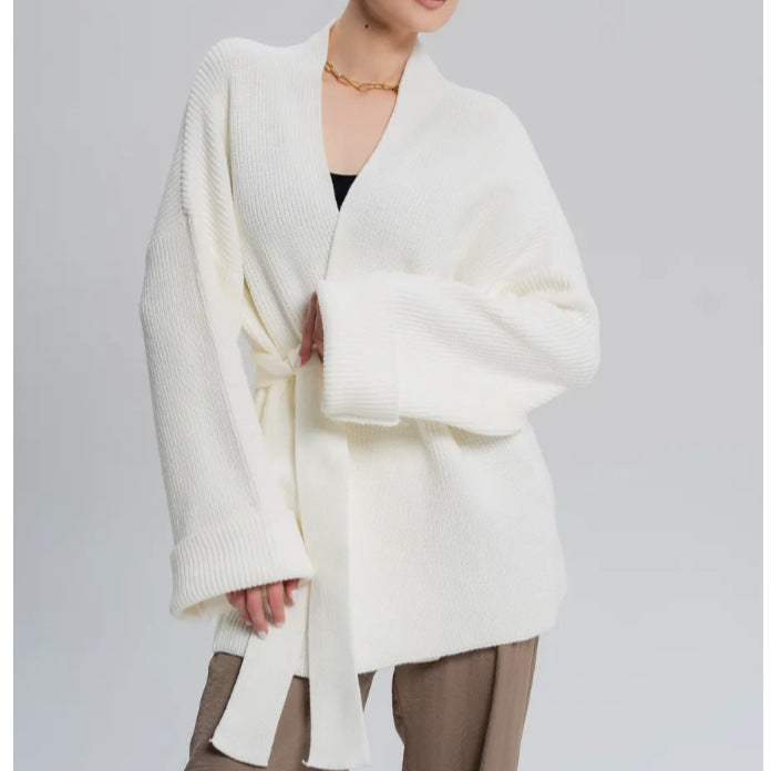 Cashmere Belt Knitted Cardigan Jacket