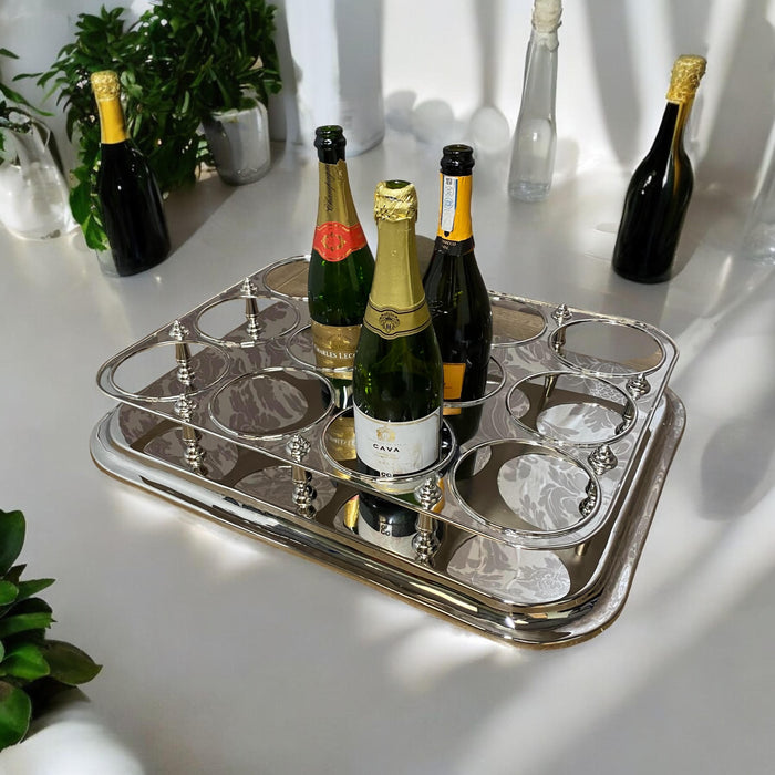 49CM NICKLE PLATED BOTTLE STAND