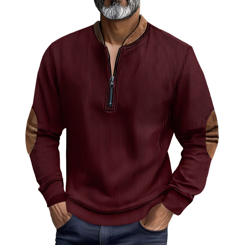 Premium Men's Corduroy Zip-Up Jacket - Casual Pullover Shirt
