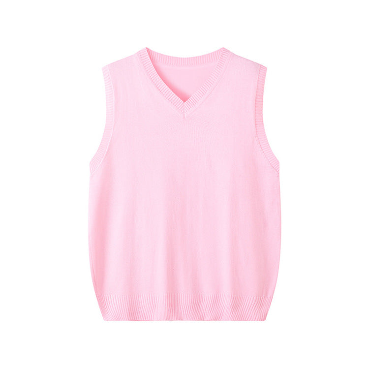 Fashionable V-neck Pullover Knit Vest For Early Spring