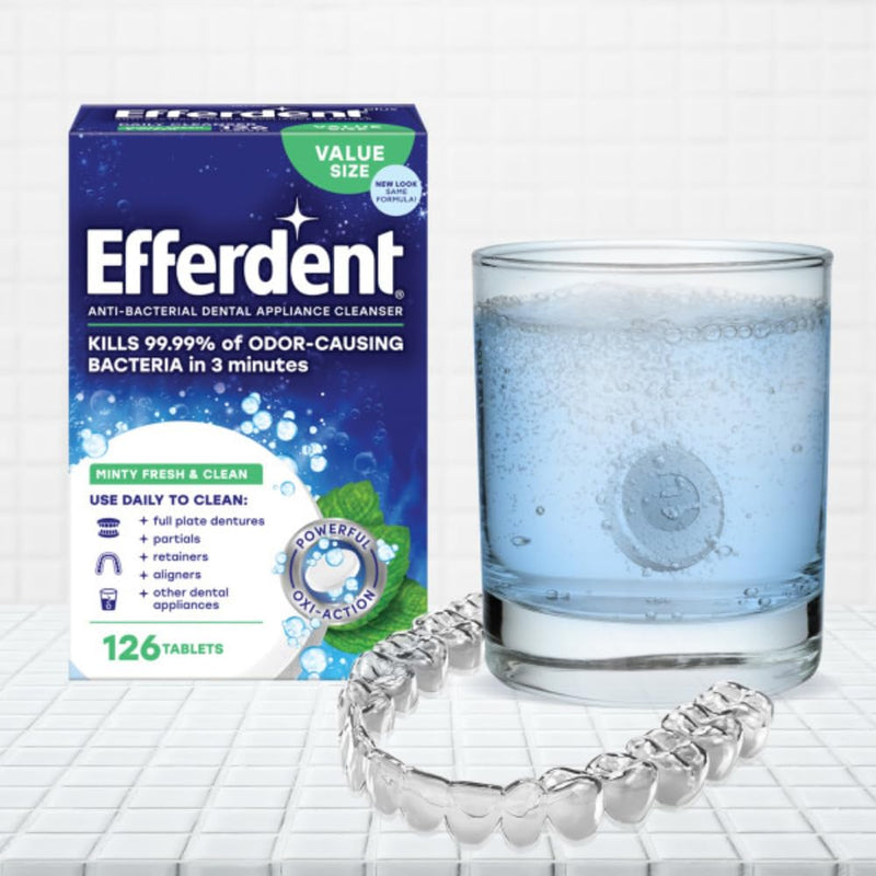 Efferdent Retainer Cleaning Tablets – Minty Fresh & Clean, 44 Count