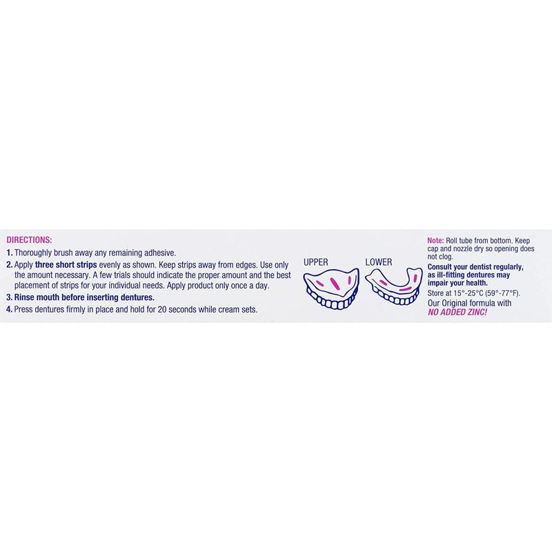 Effergrip Denture Adhesive Cream – Minty Fresh, 2.5 oz, Zinc-Free
