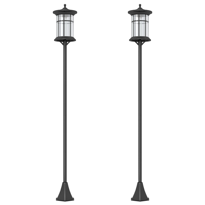 Outsunny LED Outdoor Solar Post Lights, Waterproof IP44, Cool White, 2 Pack
