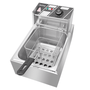EH81 2500W 220-240V 6.3QT/6L Stainless Steel Single Cylinder Electric Fryer UK Plug - InStock