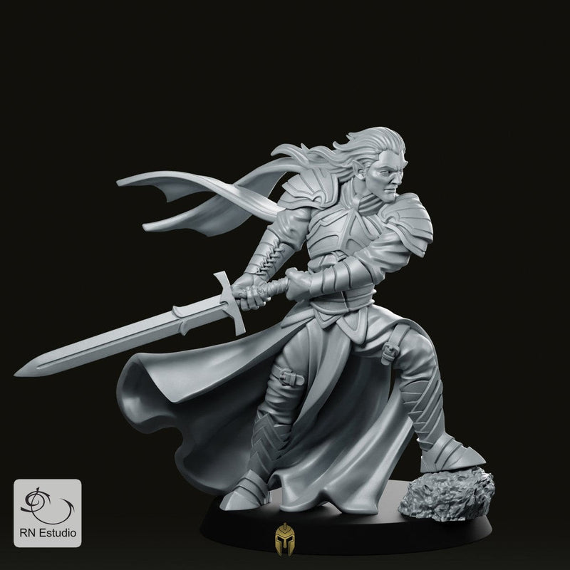 Elf Knight Levariel Miniature Dynamic Armored Sword Hero