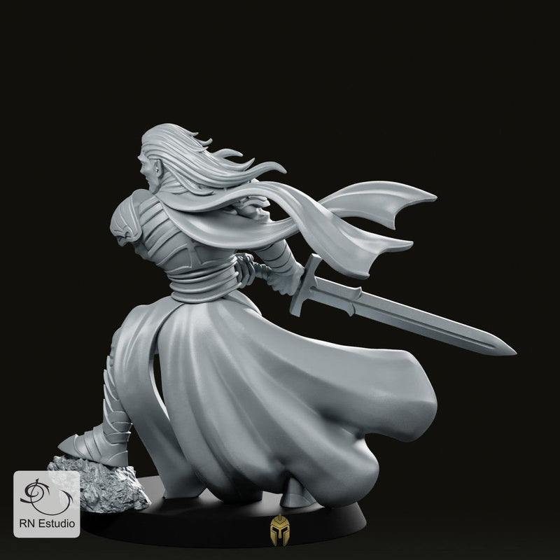 Elf Knight Levariel Miniature Dynamic Armored Sword Hero