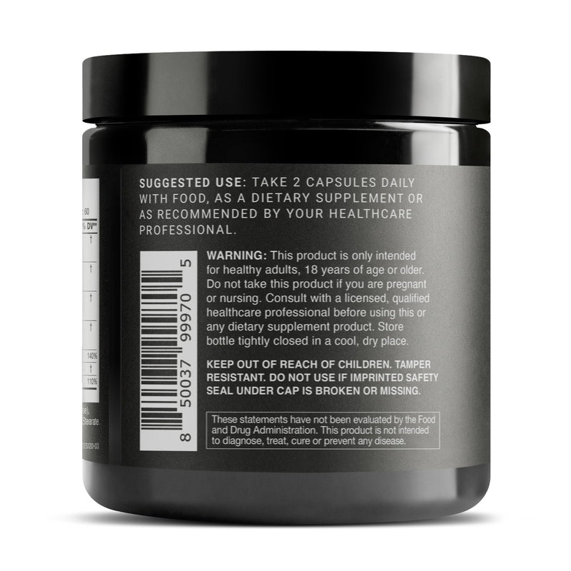 Elite T Formula - Ultra High Potency Tongkat Ali 200:1, Fadogia 30:1, Ashwagandha 40:1 (25% Withanolides) - Tribulus 25:1 (95% Saponins) + Zinc, Boron & Copper - 120 Capsules | Toniiq