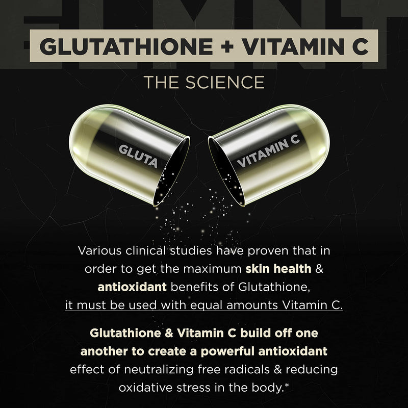 ELMNT 2150mg Super Liposomal Glutathione – Vitamin C + Quercetin (90 Pills, Non-GMO)