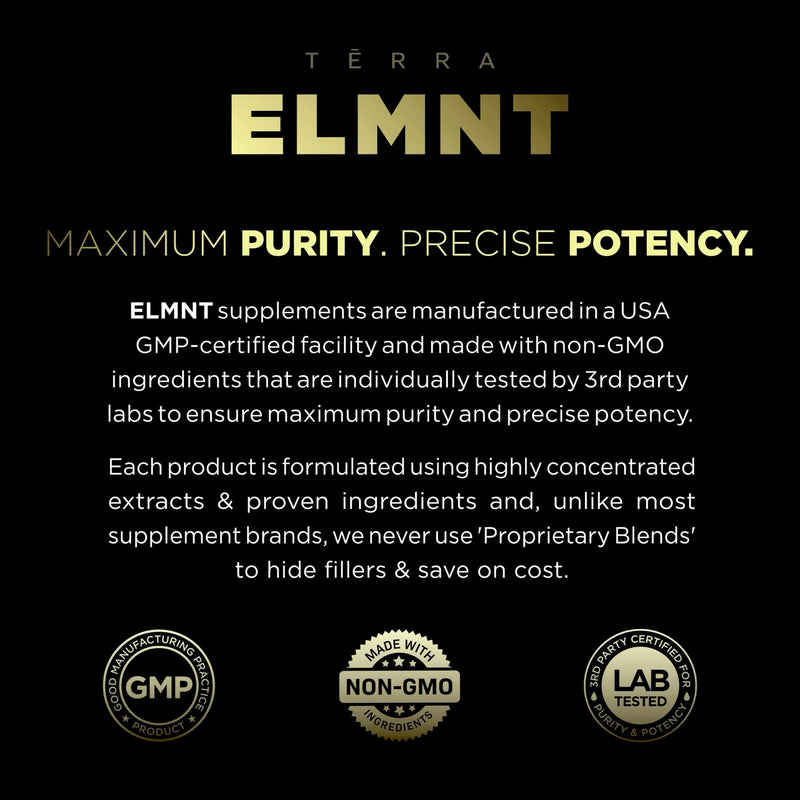 ELMNT Black Maca 40:1 with Ashwagandha – 40x Strength Maca Capsules for Men