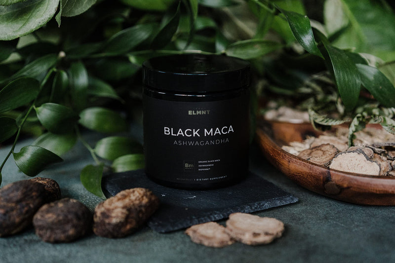 ELMNT Black Maca 40:1 with Ashwagandha – 40x Strength Maca Capsules for Men
