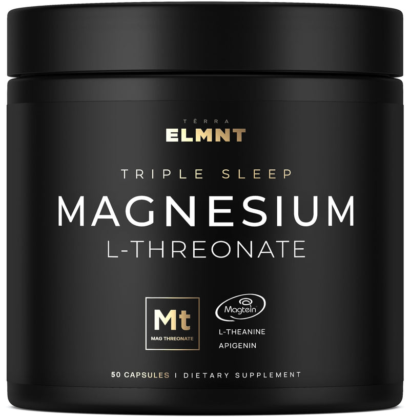 ELMNT Triple Sleep Magnesium Threonate | Magtein 1000mg | L-Theanine 200mg & Apigenin 50mg