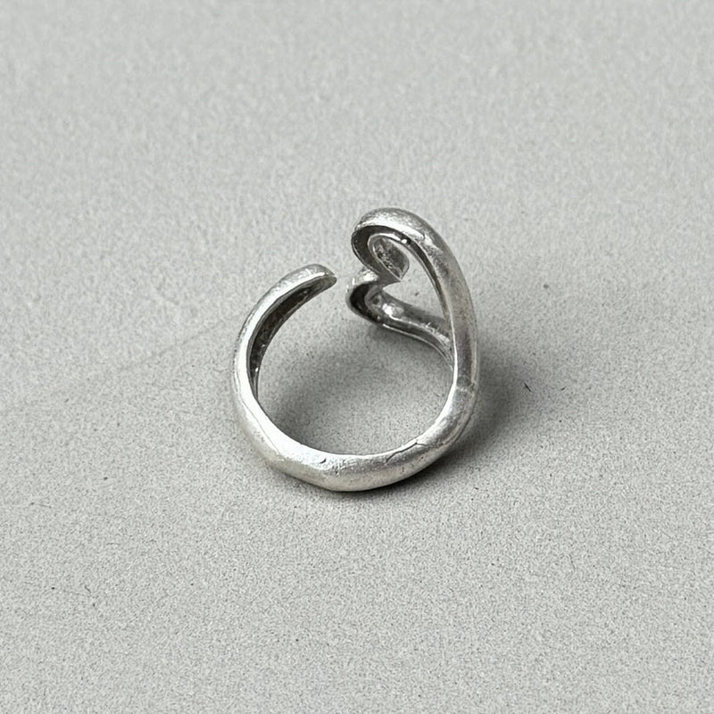 Open Heart Minimalist Silver Ring