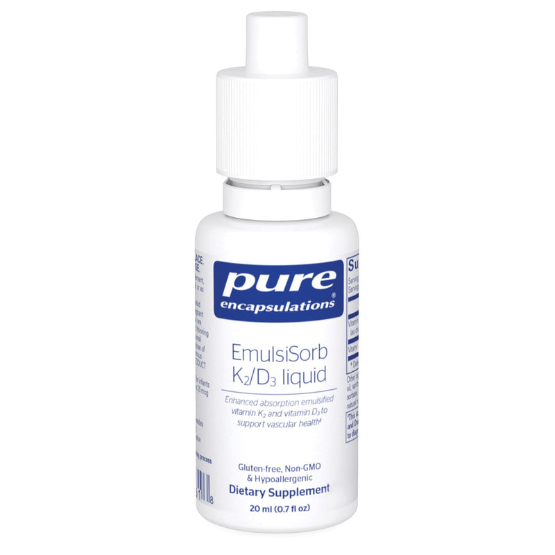 Pure Encapsulations EmulsiSorb K2/D3 Liquid - Enhanced-Absorption Vitamin K2 & D3 for Vascular Health | 0.7 Fl Oz