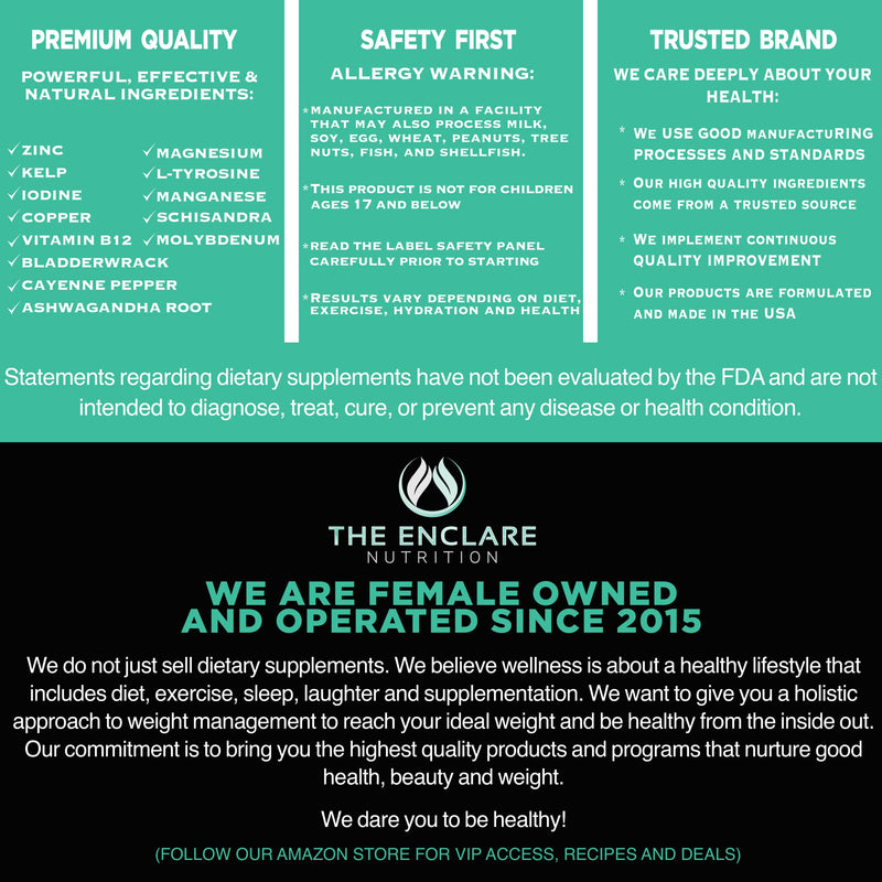 The Enclare Nutrition Thyroid Support with Iodine – Balance Hormones, Energy & Focus