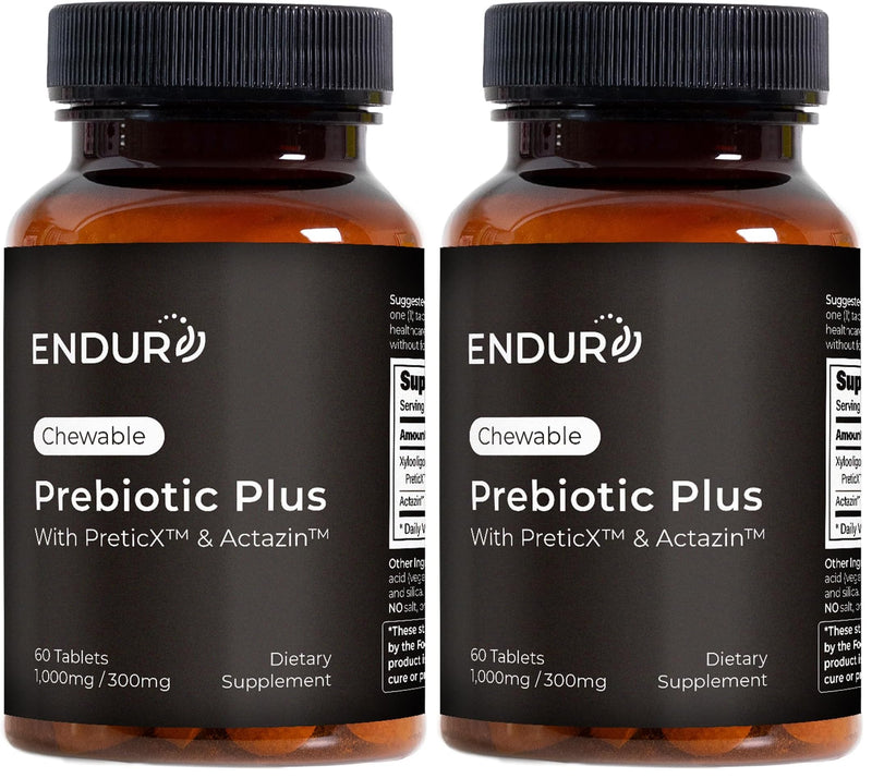 Endurance Products Prebiotic Plus chewable with Actazin™ - Promotes Digestive Health - 60 Count Company (Pack of 2)