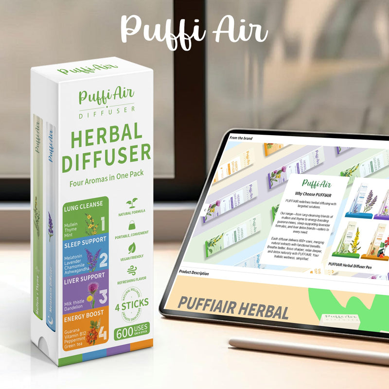 4-in-1 Wellness Herbal Diffuser Bundle — Portable Plant-Based Aromatherapy