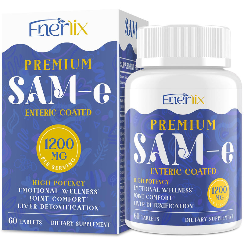 1200 mg SAM-e Supplement - Enteric Coated, Vegan | Brain Mood Joints Liver