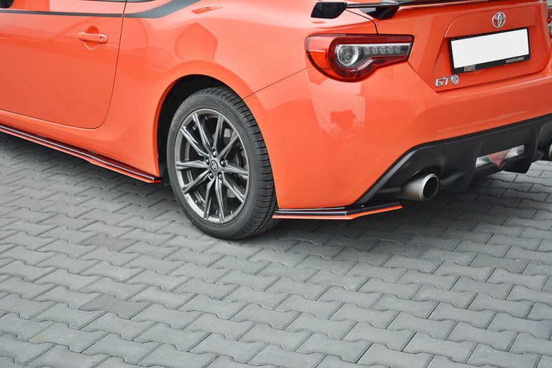 Maxton Design - REAR SIDE SPLITTERS (BLACK & RED) V.2 TOYOTA GT86 FACELIFT (2017-UP)