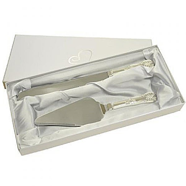 Engraved Cake Knife Set – Personalised Wedding Cake Server | Stainless Steel Mirror Polished