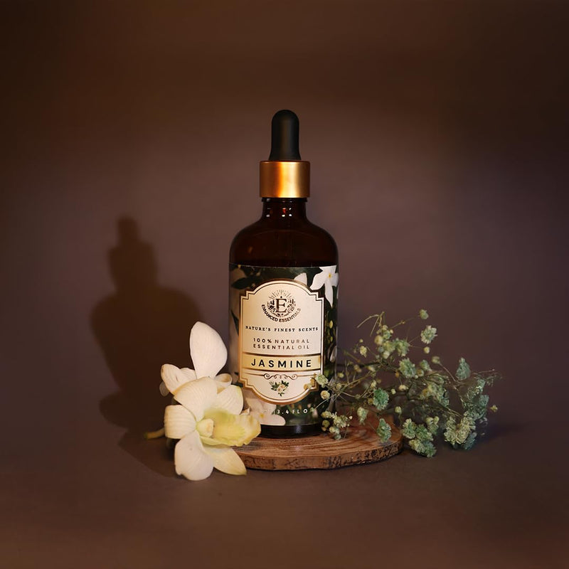 Enhanced Essentials Jasmine Essential Oil | Slow Distilled, 100 ml | Diffusers, Skincare & Bath