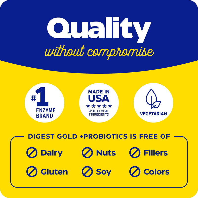 Enzymedica Digest Gold + Probiotics – 2-in-1 Digestive Enzymes & Probiotic Support, 180 Capsules