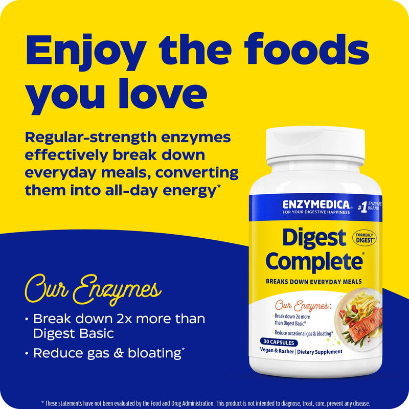 Enzymedica Digest: Complete Digestive Enzyme Formula | 30 Capsules