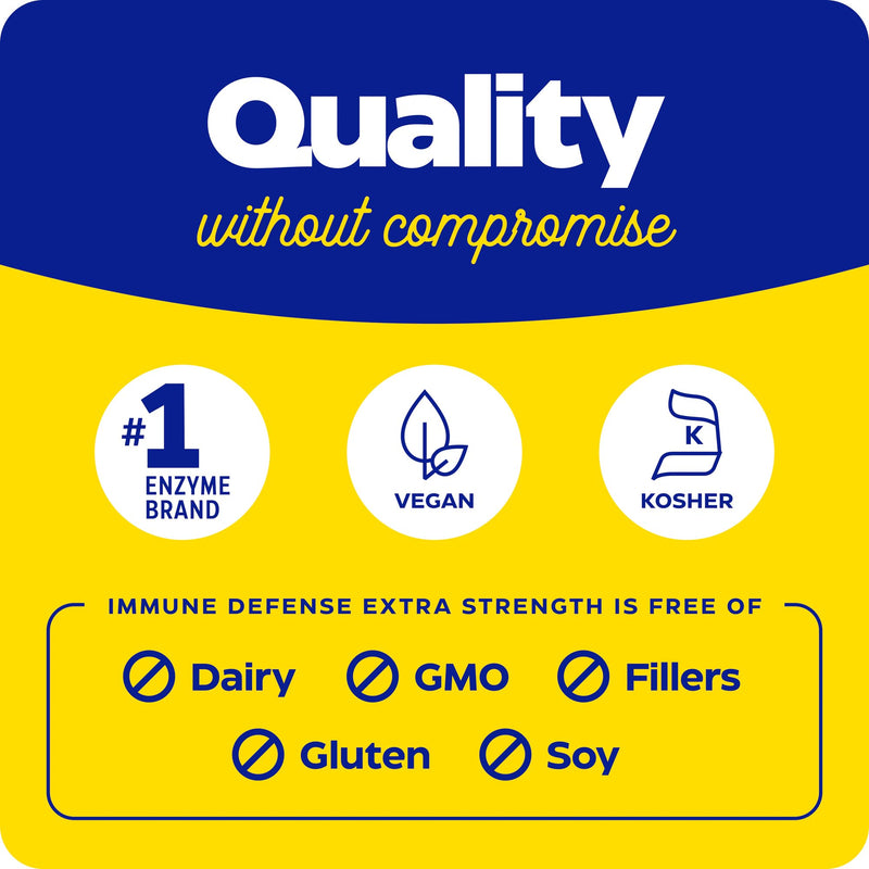 Enzymedica Immune Defense Extra Strength – Proteolytic Enzymes for 2X Immune & Respiratory Support (90 Count)