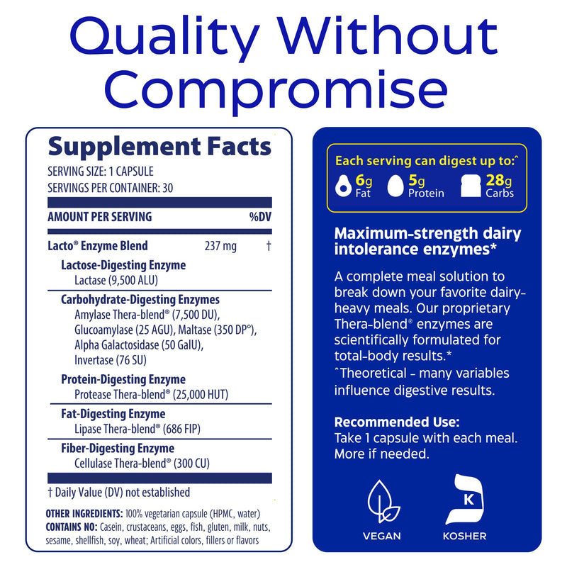 Enzymedica Lacto: Pro Lactase Pills for Lactose and Dairy Digestion
