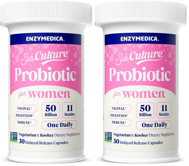 Enzymedica SubCulture Probiotics for Women – 50B CFU, Vaginal & Urinary Health, Pack of 2