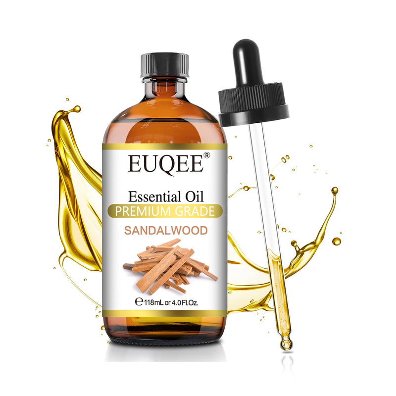 EUQEE Sandalwood Essential Oil 4 oz (118 ml) with Glass Dropper
