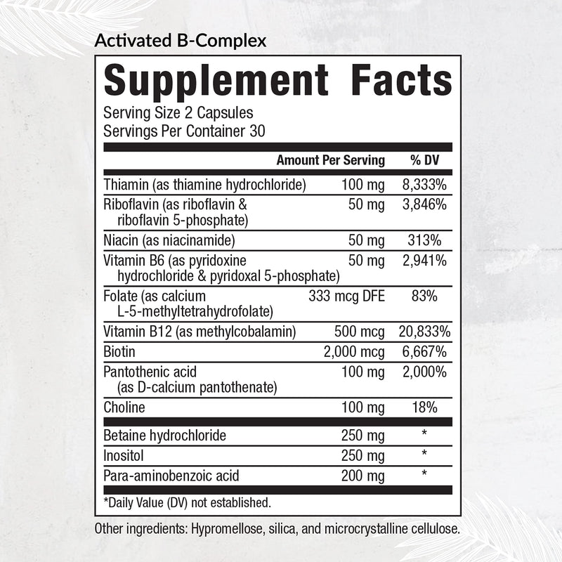 Equilife Activated B Complex – Energy, Hair, Skin, Nails Support | Gluten Free & Vegan