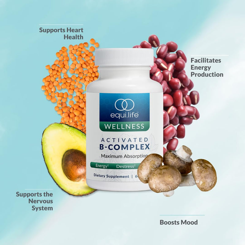 Equilife Activated B Complex – Energy, Hair, Skin, Nails Support | Gluten Free & Vegan
