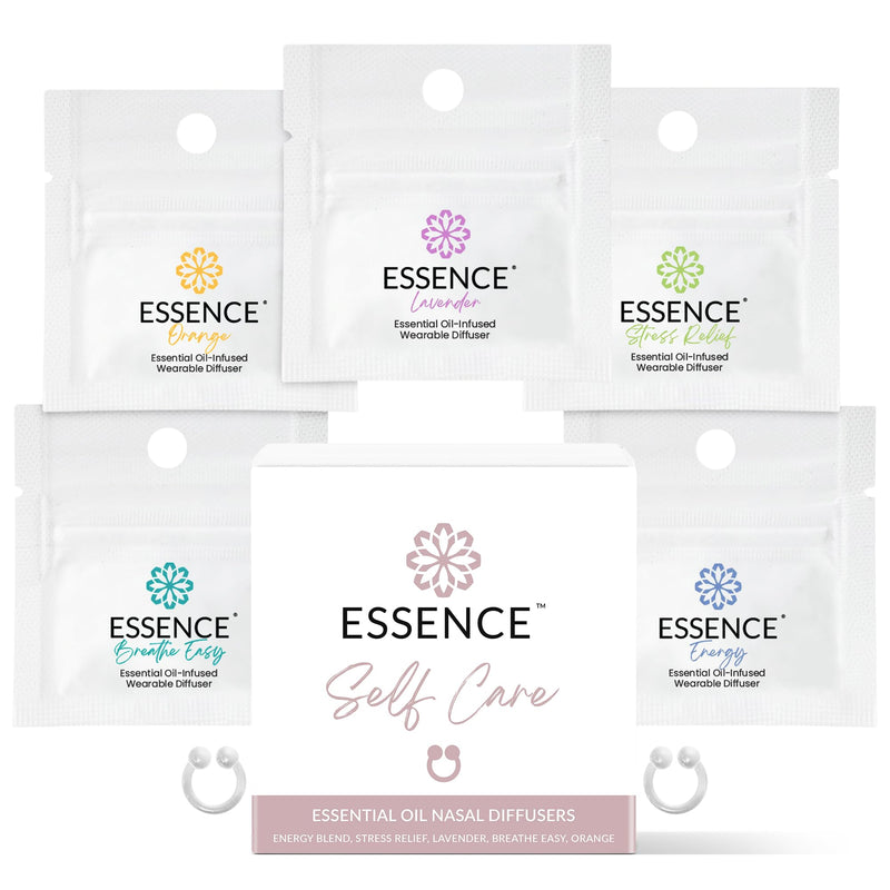 Essence Nasal Diffuser Self-Care Bundle | Wearable Aromatherapy Nose Rings for Stress, Energy & Mental Clarity