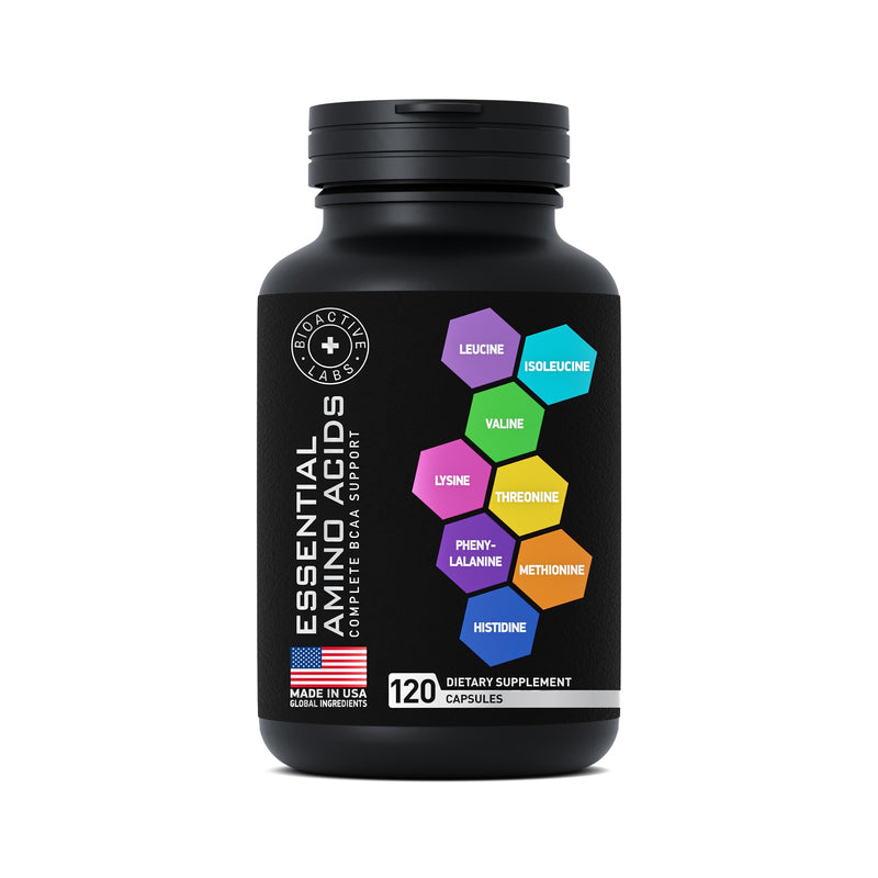 Essential Amino Acids Complex for Men & Women | Vegan BCAA 9 EAAs | 240 Pills