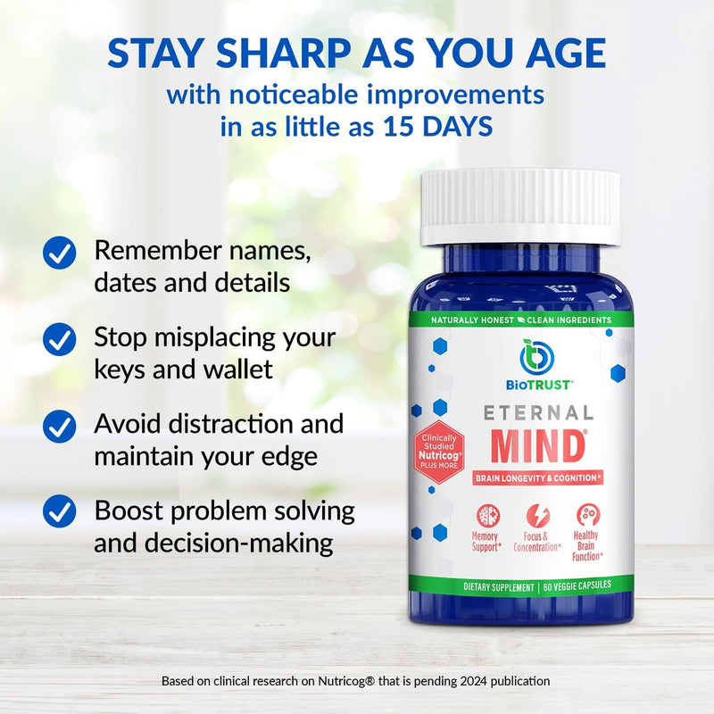 BioTrust Eternal Mind – Memory & Focus Brain Supplement, 30 Servings