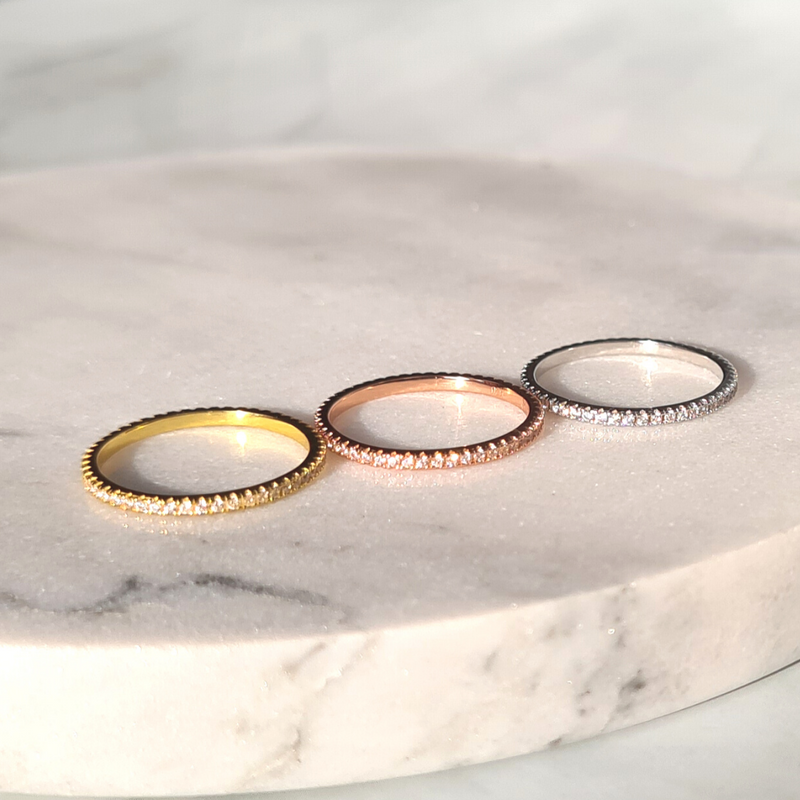 Thin Full Eternity Ring (1.2 mm) in Gold