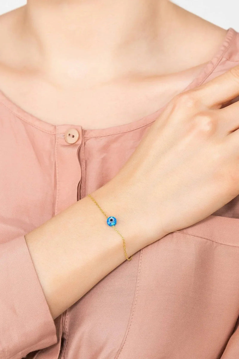 Evil Eye Mini Opalite Bracelet Gold