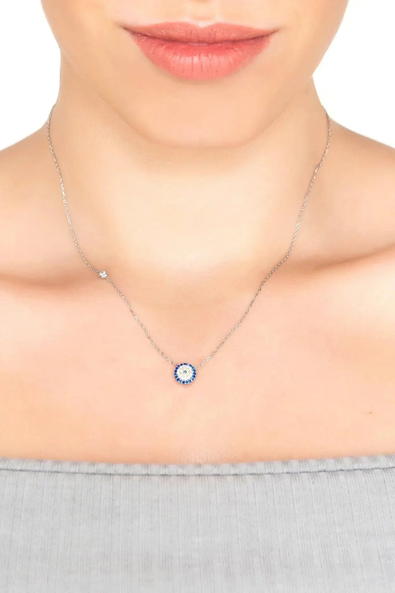 Evil Eye Necklace Silver
