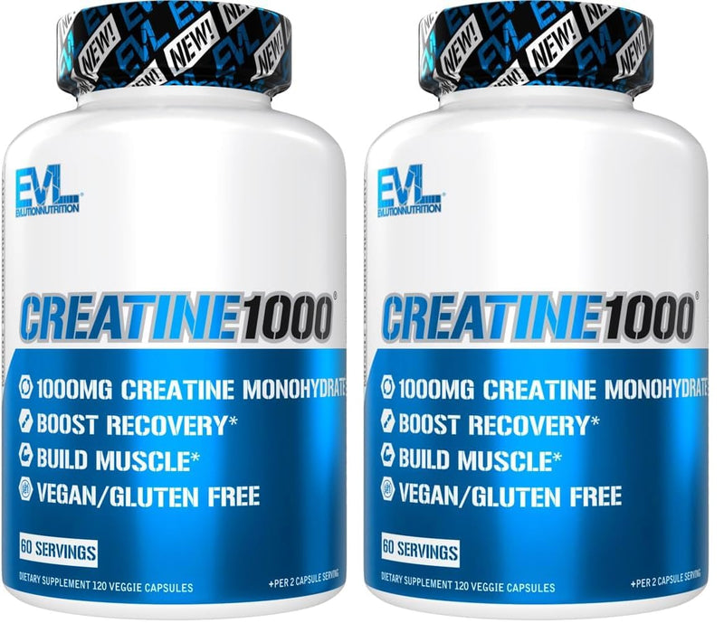 EVL Creatine Monohydrate 1000mg Capsules – Pre & Post Workout