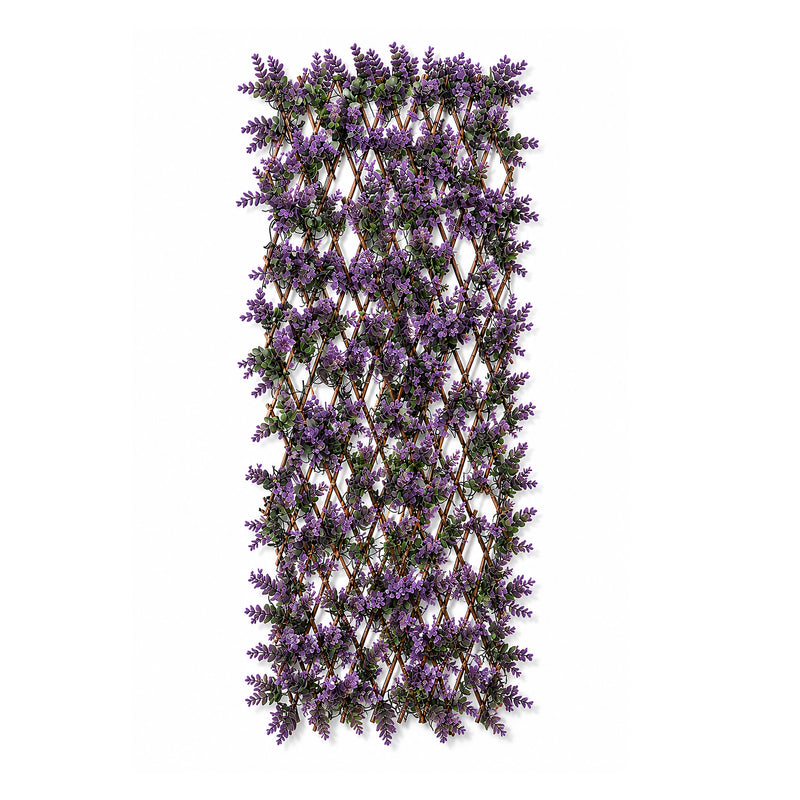 180 x 60cm Violet Artificial Flower Expandable Garden Trellis
