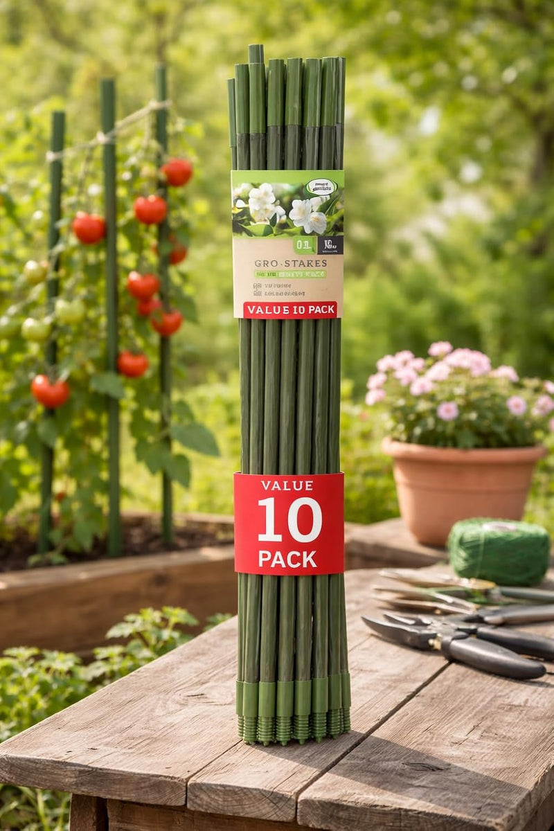 Extendable Plant Support Stakes 90cm 10 Pack Garden Canes