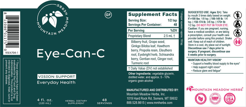 Eye-Can-C 4oz by Mountain Meadow Herbs – Liquid Vision Support